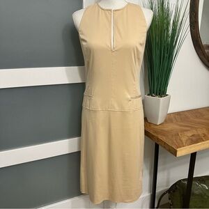 Gianfranco Ferre Studio Sleeveless V-Neck Shift Dress SZ 4 Cream Designer EUC